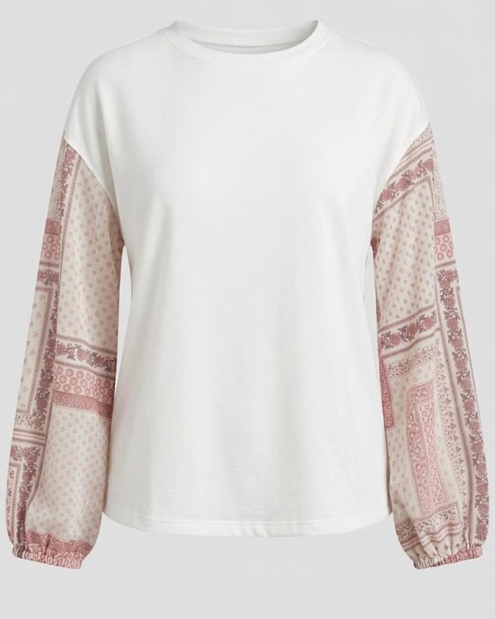 NEW ANDREE BY UNIT women's say it again sheer sleeve top in ivory